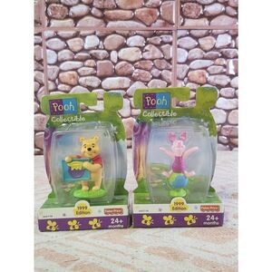 Vintage Pooh Collectible, 1999 Edition, Disney Pooh and  Piglet Figure, Fisher-P